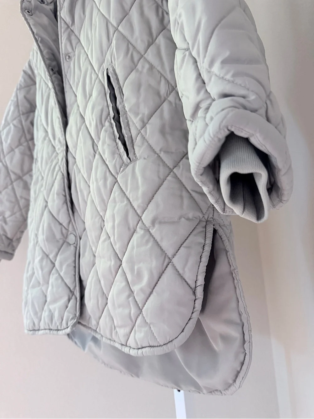 Zara Kids Light Sage Quilted Hooded Jacket SIZE 8